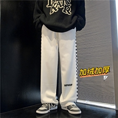 大码S-3XL侧边棋盘格加厚高街秋冬街头男休闲长卫裤CK1771-P32，男装休闲裤，星座512-2