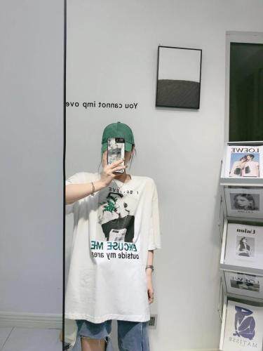 图案重工订钻T，女装，浅卡