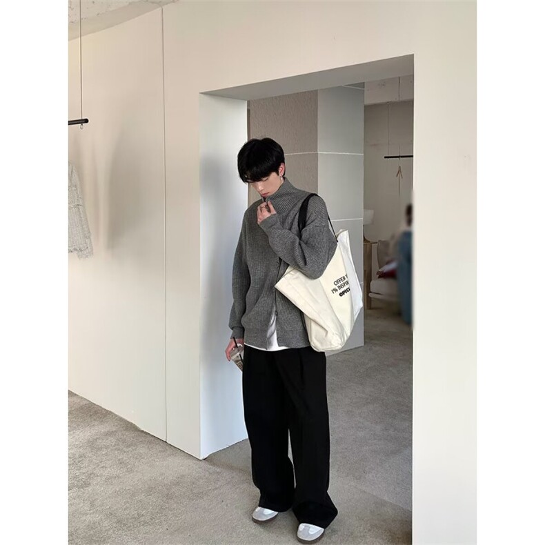复古立领休闲宽松加厚翻领针织衫毛衣秋冬季M42-P45,男装针织衫/毛衣,星座1109-4