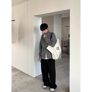 复古立领休闲宽松加厚翻领针织衫毛衣秋冬季M42-P45图片
