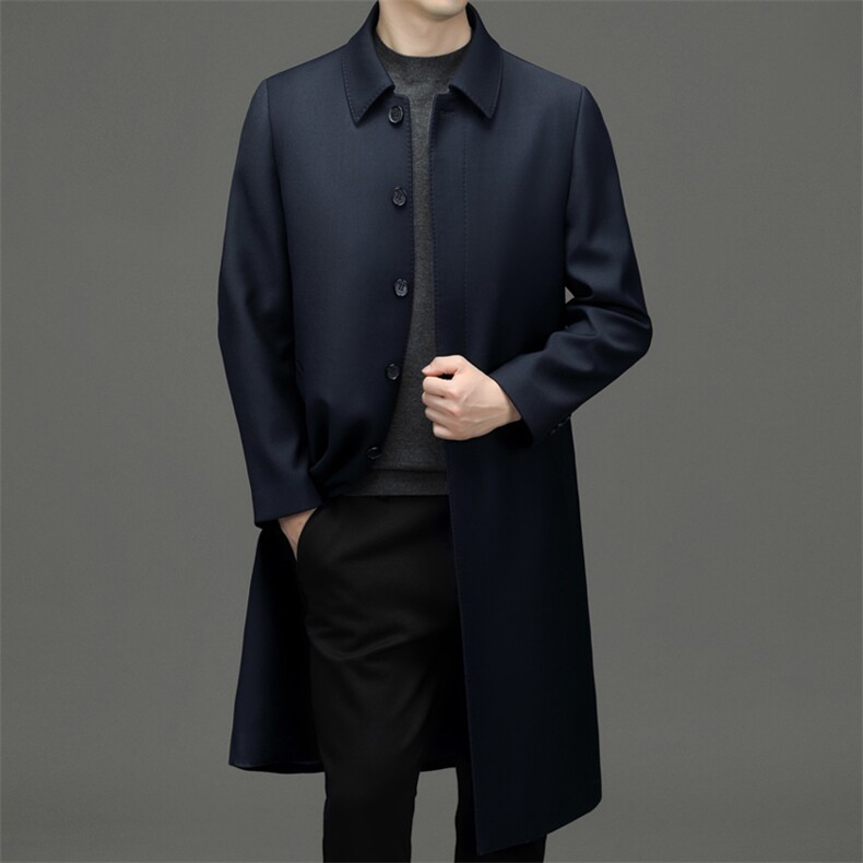 HM8089男士2023年春季新款长袖外套翻领休闲青年风衣P286，男装风衣，电商B360