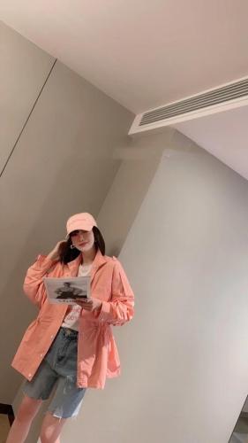 ZCL602欧洲站潮牌宽松抽红百搭薄款外套,女装,L·H·X