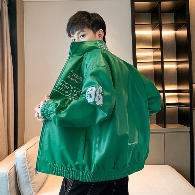 春季新款机车服夹克男潮炸街痞帅外套宽松赛车潮牌JK079-P83,男装夹克,星座308B-2