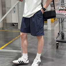 藏青色速干短裤男款夏季美式运动冰丝裤子暗物质休闲宽松四五分裤，男装牛仔裤，星座1008-1