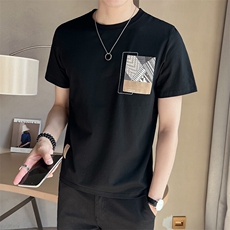 夏季2025新款短袖T恤男潮牌印花半袖男装上衣A313-5806-P48，男装T恤，电商A313