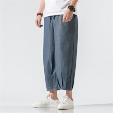 风夏哈伦裤灯笼裤休闲裤宽松阔腿裤运动大码亚麻裤男920P45,男装休闲裤,钱塘788(原4013)