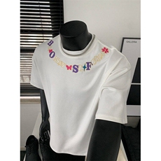 TX03LL-特P40cleanfit字母圈短袖男款高级感小领口t恤，男装T恤，星座1007（原301D）