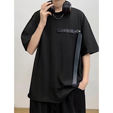 美式复古纽扣短袖t恤男夏季潮牌宽松休闲百搭半袖上衣服ST543-P35，男装T恤，星座412-3