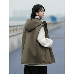 冲锋衣棉马甲女冬季潮牌ins美式机能风拉链马夹 QK841 P60图片