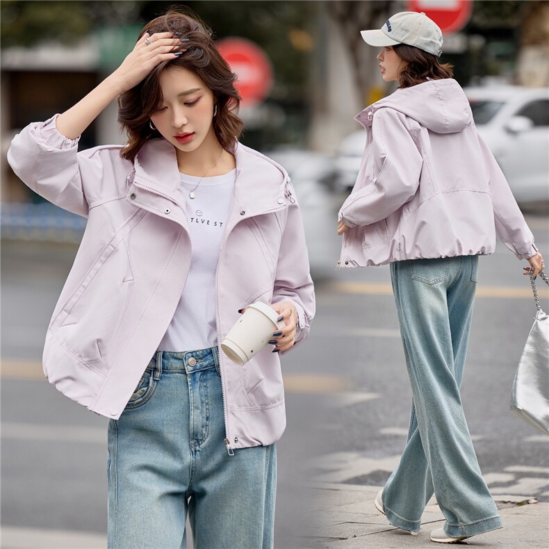 小个子短外套女2026年春季户外爬山出游防风冲锋衣外套，女装短外套，悦祺