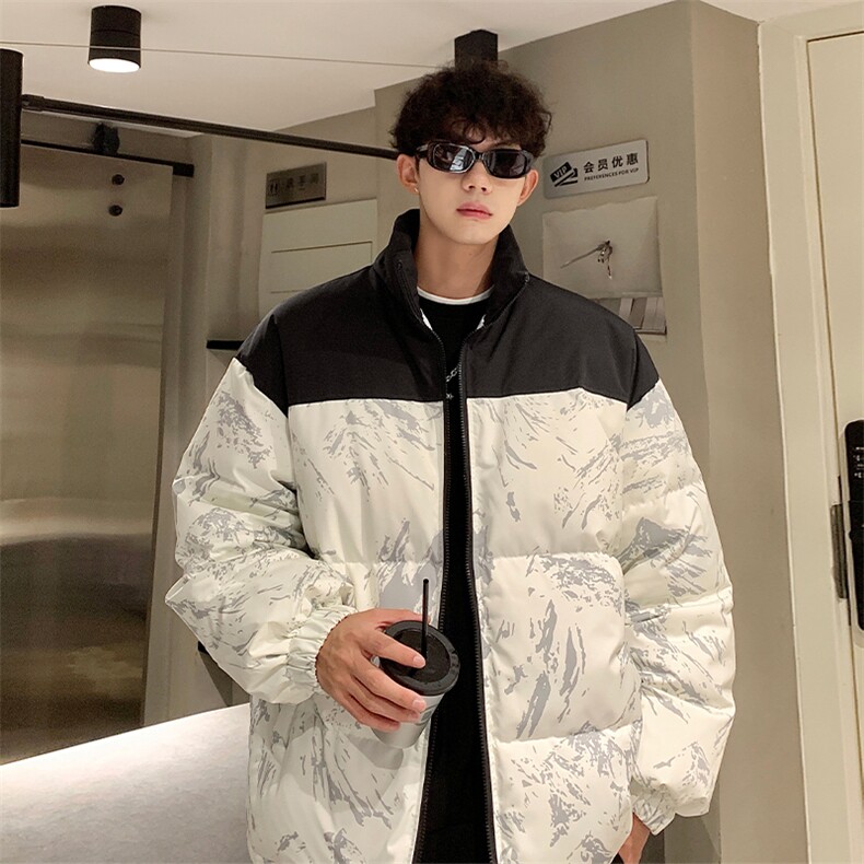 冬季新款羽绒服D5564-TP165248男女可穿休闲宽松花纹外套，男装羽绒服，电商A102