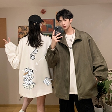 麂皮绒夹克男大码立领褂子外套JK85115-P68加绒款-P78，男装夹克，电商A040