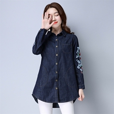 衬衫2021年春季气质时尚简约排扣韩版潮流长袖中长款，女装衬衫，小林双子