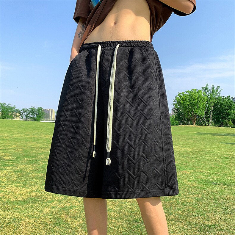 重磅肌理感提花五分短裤男夏季休闲运动篮球裤XZ514-2-1535-P38,男装牛仔裤,星座514-2(原B239)