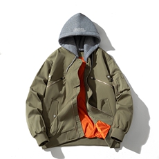 现货2色秋冬带帽可拆卸飞行服外套棉服夹克，男装夹克，电商A105