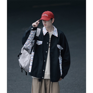 特批75 cityboy街拍秋季翻领夹克男女外套港风拼接工装外套GJK222图片
