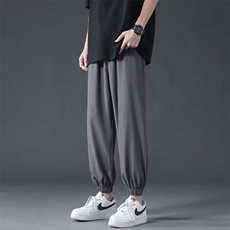 常年现货跑量2025夏季新款青少年大码男士纯色九分冰丝裤K27-P13，男装休闲裤，星座1816-2（原1210–2）