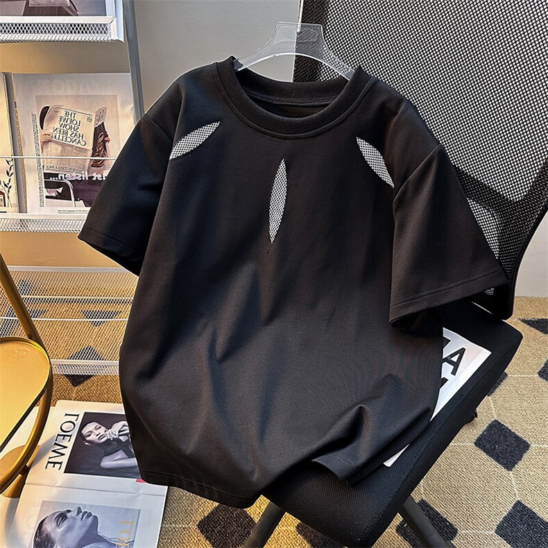 美式圆领短袖男宽松设计感痞帅T恤夏季慵懒风上衣服潮T5860-P58,男装T恤,星座308B-1