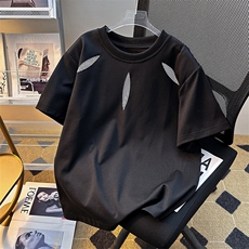 美式圆领短袖男宽松设计感痞帅T恤夏季慵懒风上衣服潮T5860-P58，男装T恤，星座308B-1
