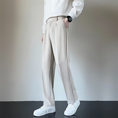 高级感西裤男夏季阔腿直筒宽松潮牌休闲长裤垂感西装裤子韩版痞帅，男装西服套装，星座506A