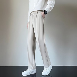 高级感西裤男夏季阔腿直筒宽松潮牌休闲长裤垂感西装裤子韩版痞帅图片