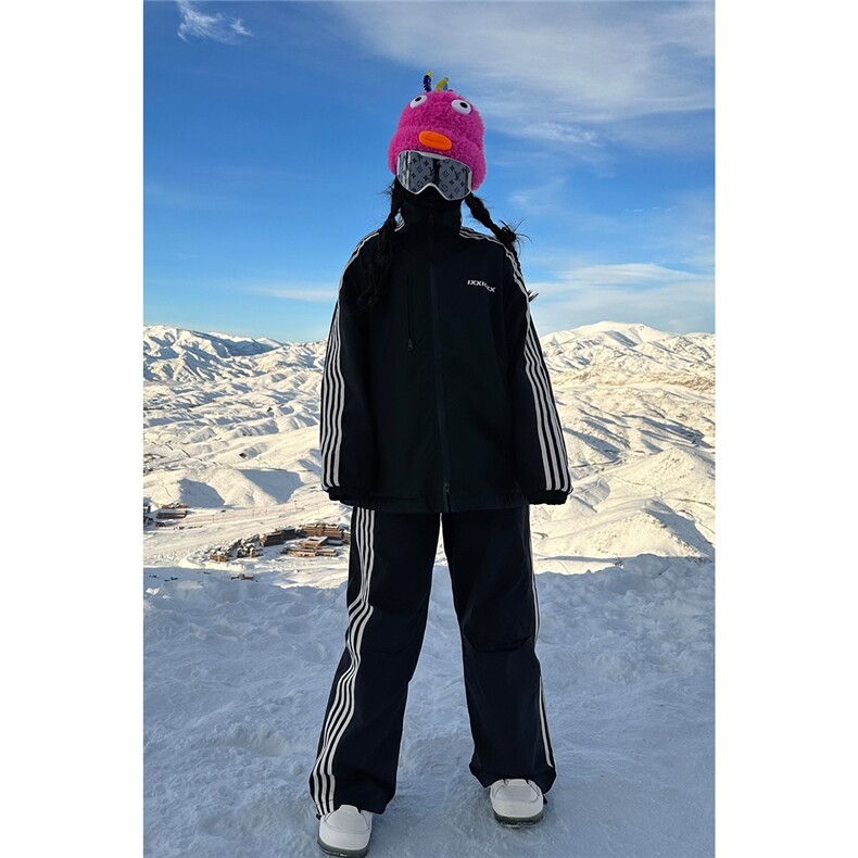 男女滑雪服套装大码拼接防风防水中性风保暖外套TZ031-P235控338,男装棉衣,电商A001