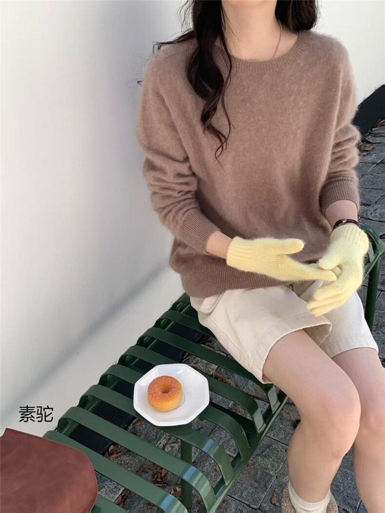 2025年秋季宽松型通勤单件长袖羊毛衫,女装羊毛衫,纳驰羊绒