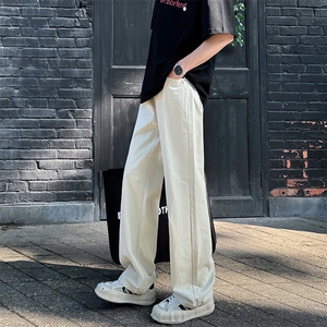 ！四季100棉%纯色四季款阔腿百搭垂感休闲裤子1229/p45图片