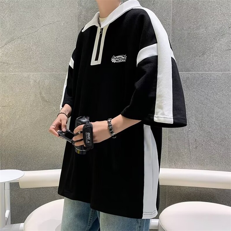 华夫格短袖polo衫男夏季宽松潮牌五分半袖T恤1001-1-AL16-P36,男装Polo衫,星座1001-1
