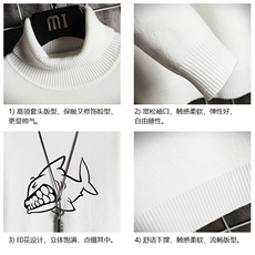 GM45041-P45加绒款-P65高领毛衣男士大码内搭毛线衣男针织衫男，男装针织衫/毛衣，电商A040A