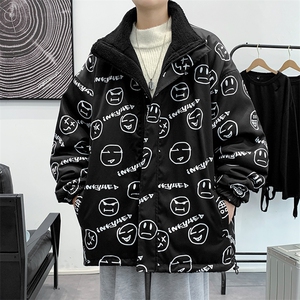 冬季加绒加厚棉服羊羔绒开衫双面穿青少年外套男MY101P95图片