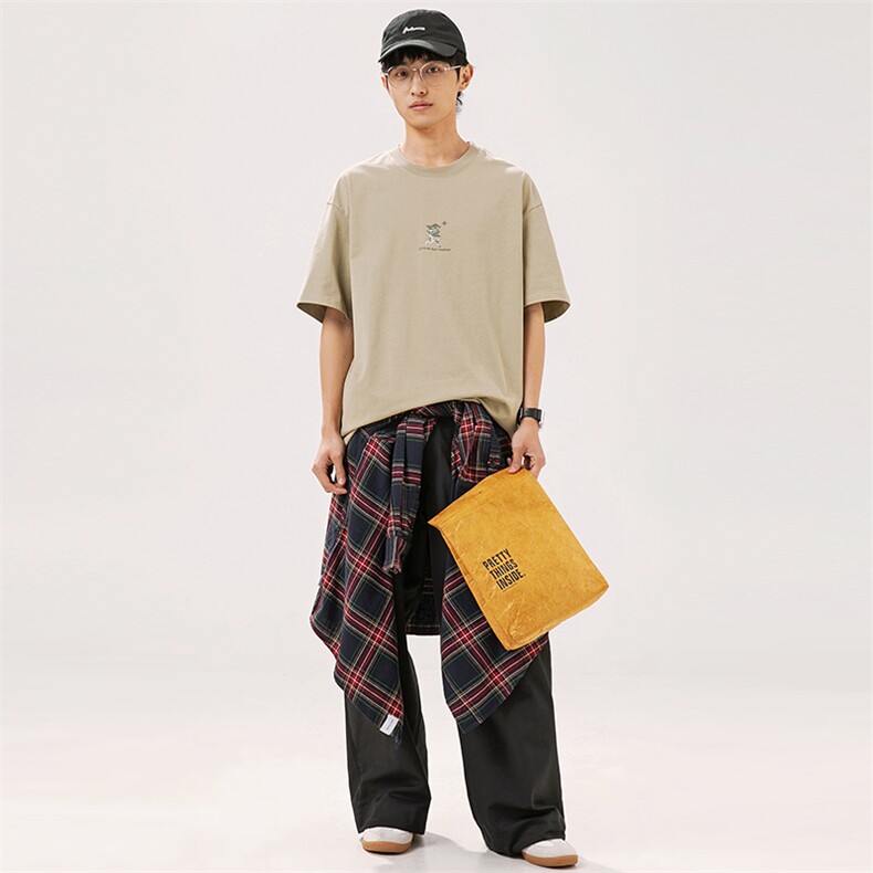 2025夏季新款男装日系潮牌纯棉印花圆领宽松短袖休闲T恤T938-F38,男装T恤,电商A101（原外27）