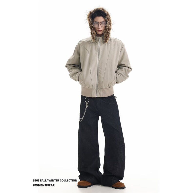 大货DMF8222-批118抖音座山雕短款连帽毛领棉服男,男装棉衣,星座603-2
