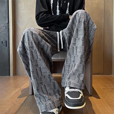 灯芯绒裤子男士春秋季2025新款宽松直筒卫裤阔腿运动男生休闲长裤，男装休闲裤，星座1107-1