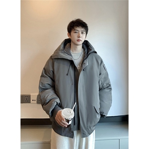 港风连帽可脱卸毛领工装棉衣男大码潮流棉衣男MY77917P138控198