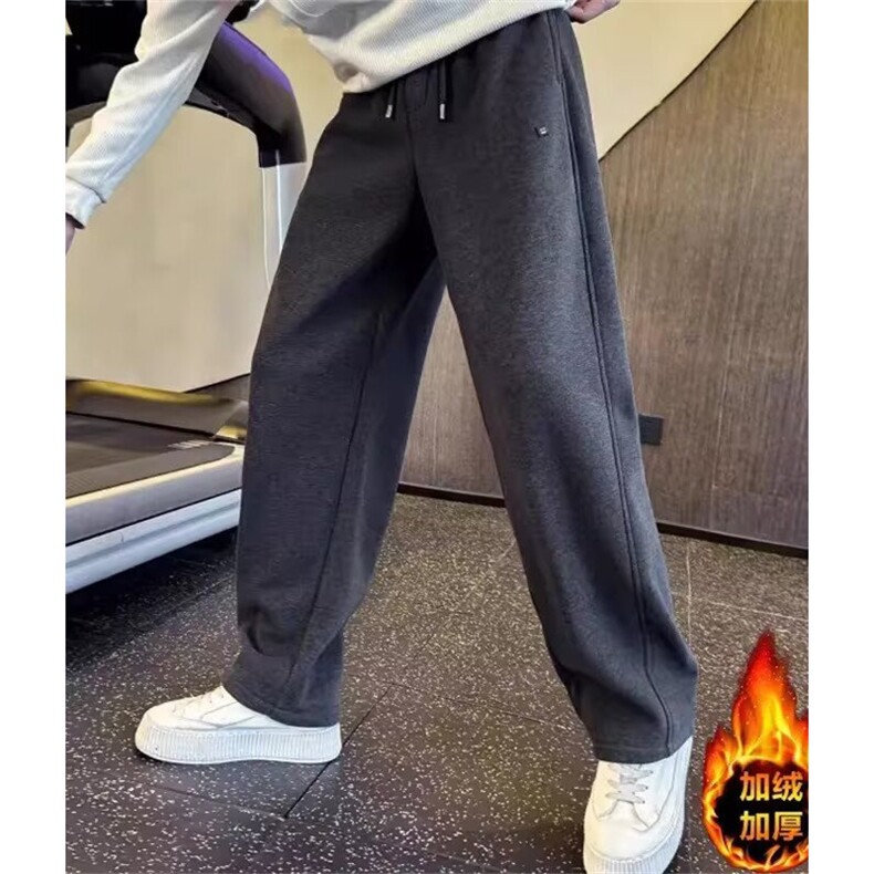 冬季加绒痞帅小弯刀宽松直筒阔腿卫裤男垂感立体拼接休闲裤KG263，男装休闲裤，星座1116A（原606A-3）