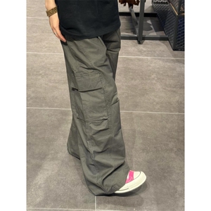 【网图】灰绿色速干工装裤男款夏季美式机能直筒阔腿裤KZ29WW-P50图片