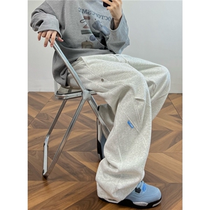 65%棉设计感卫裤男长裤直筒 常规特P45加绒50控78 88图片