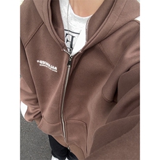 秋季新款开衫连帽卫衣男重磅情侣刺绣外套KS007-P70控108，女装短外套，星座209-2