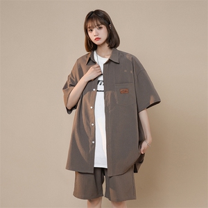 夏季青少年套装运动休闲短裤衬衫男女主推款 XZ201-2 TZ301 P55图片