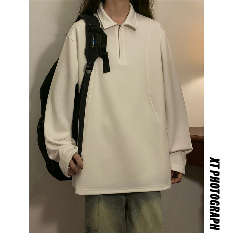 中性图！短袖改长袖美式polo衫卫衣宽松翻领长袖T恤TX221-P30,女装T恤,电商C213(原B265)