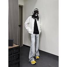 B221美式ins高街暗黑重工艺宽松直筒牛仔裤LK23125-P65控88，男装牛仔裤，电商B221