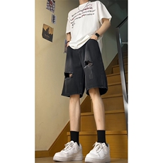 夏季男士宽松破洞牛仔裤五分裤短裤NZK0234-批38控58，男装牛仔裤，星座617B