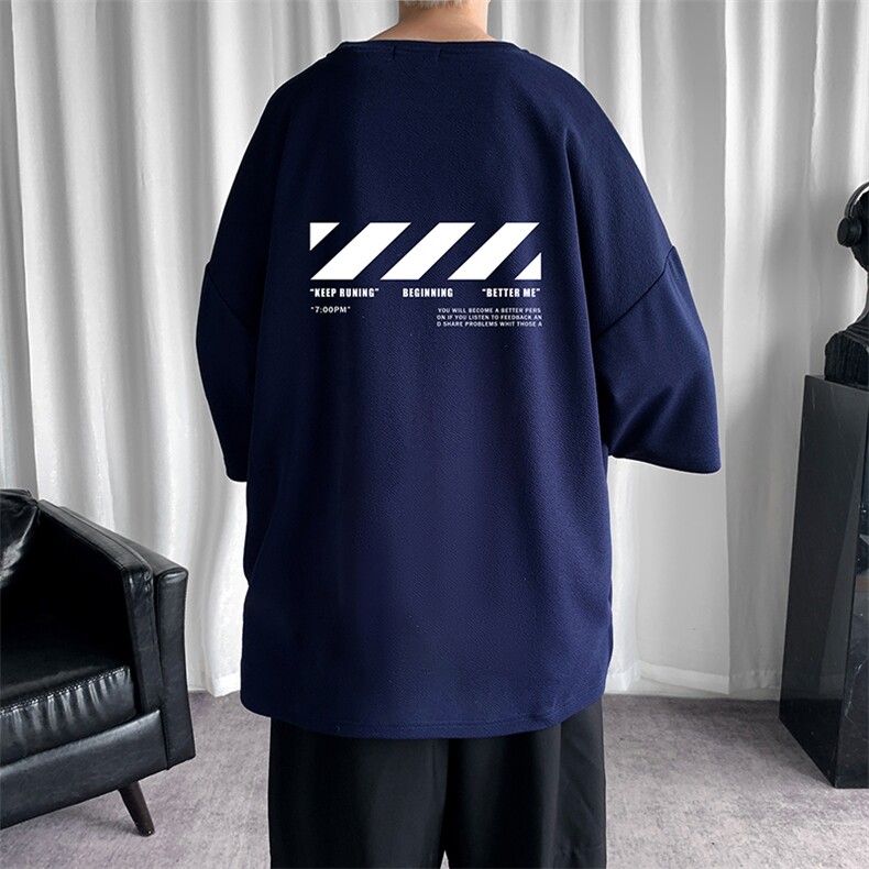 Q11128-P30春夏季七分袖t恤男大码五分袖男短袖中袖,男装T恤,电商A040