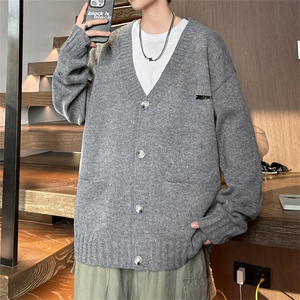 针织开衫男女韩版潮流高街帅气百搭宽松2024冬季ins毛衣MZ581-P47图片