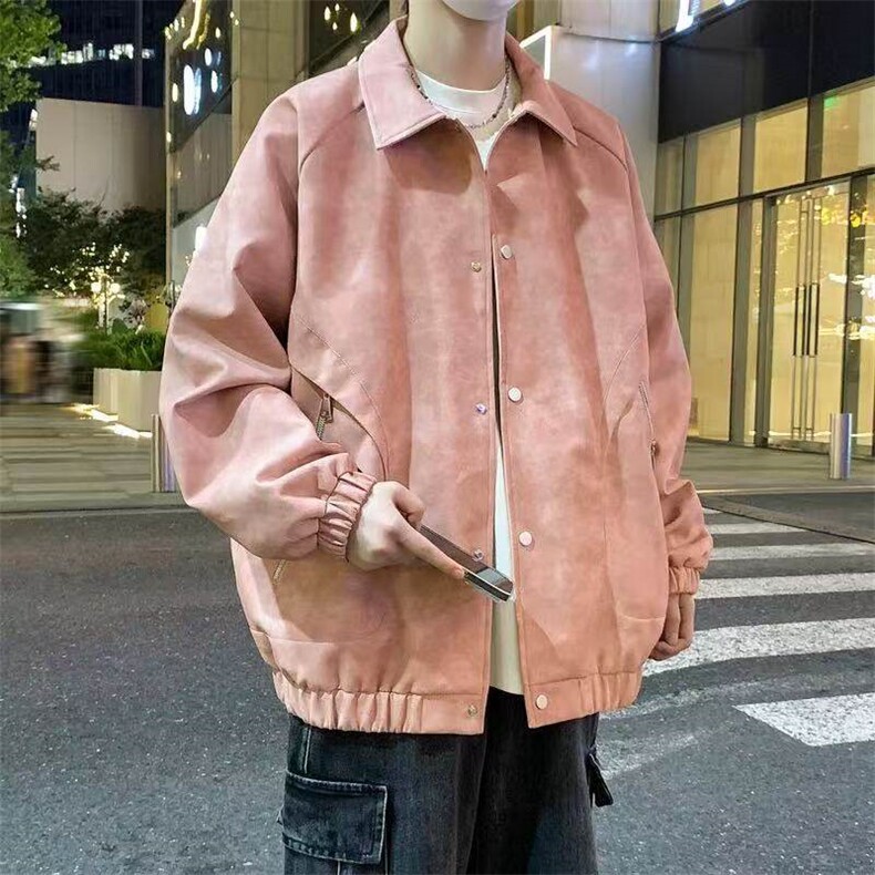 有货翻领皮衣外套男春秋季潮流夹克帅气休闲褂子上衣潮牌外衣,男装夹克,星座613