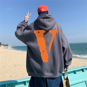 ！22秋季新款宽松大码港风橙色大v连帽卫衣LW1912-P35图片