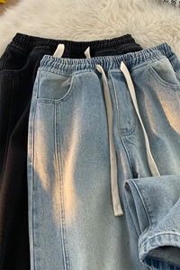 秋冬大码拼接牛仔裤 M-5XL 特批35控68图片