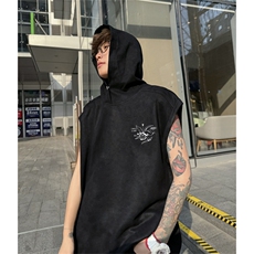 麂皮绒连帽背心坎肩男T恤美式港风JLB456-P30控48，男装背心/马甲，电商B370