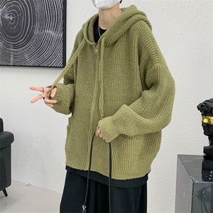 美式慵懒风毛衣外套男新款秋冬韩版连帽针织开衫夹克潮M8038-P55图片